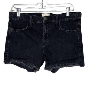 Tribe Kelley Shorts Womens 8 Black Denim Dark Wash Jean Shorts Grunge Streetwear
